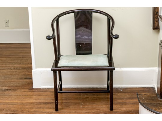 Chinese Carved Horseshoe Back Official's Chair, 19th-20th C.