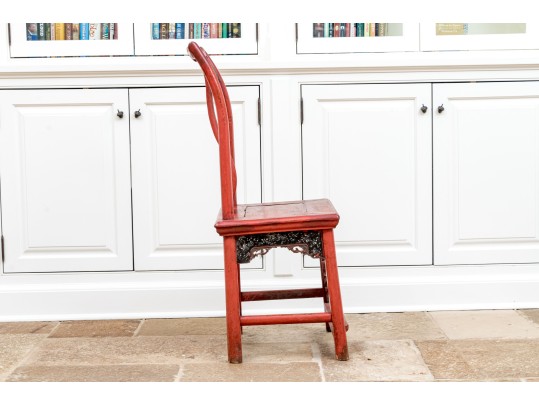 Chinese Carved And Lacquered Wedding Chair, 19th-20th C.