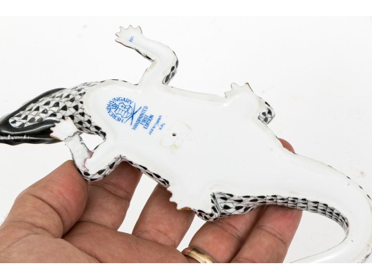 Herend Hand-painted Porcelain Alligator 