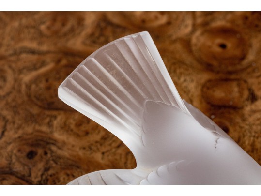 French, Lalique Frosted Crystal Sparrow