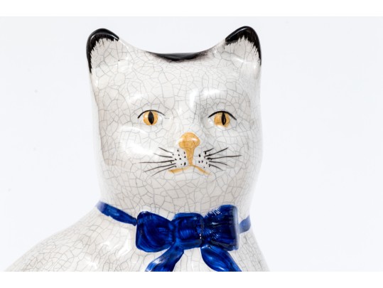 Cute Pair Of Staffordshire Style Ceramic Kittens