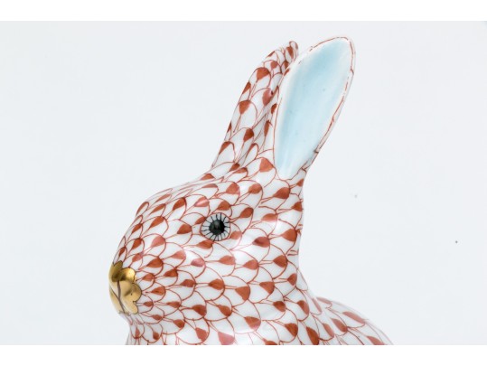 Adorable Herend Hand-painted Porcelain Rabbit