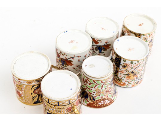 Collection Of Seven Antique English Tea Cups, Including Three Pairs