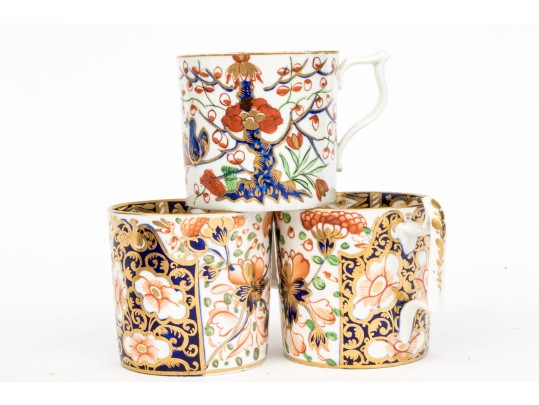 Collection Of Seven Antique English Tea Cups, Including Three Pairs