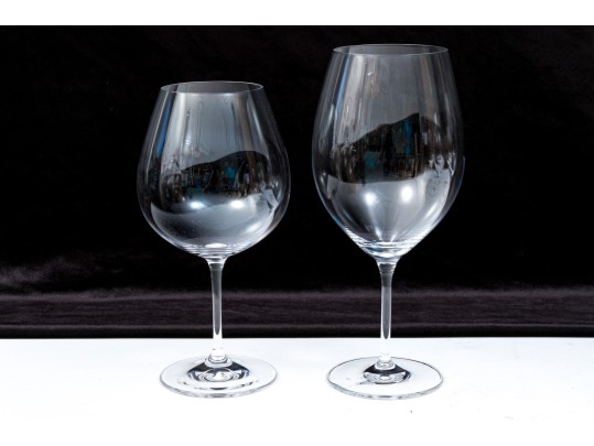 Set Of Eight Red And White Wine Goblets