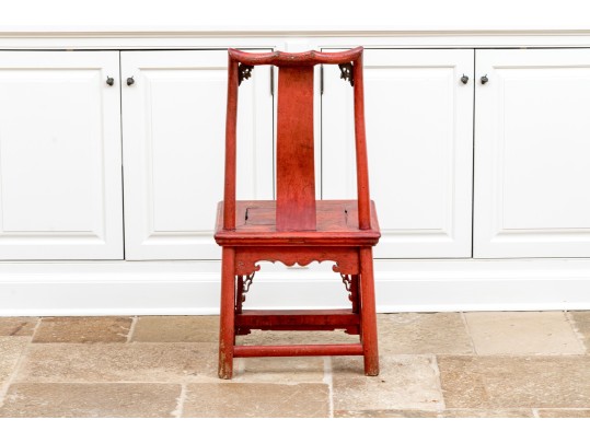 Chinese Carved And Lacquered Wedding Chair, 19th-20th C.