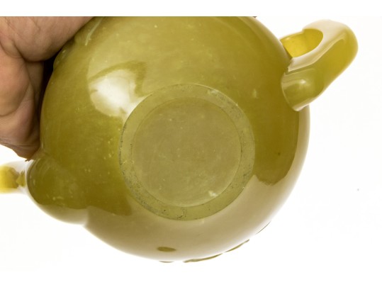 Carved Stone Lidded Teapot