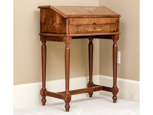 Antique Marquetry Slantfront Desk