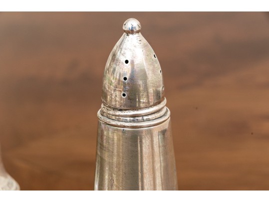 Set Of Four Crown Weight Sterling Salt And Pepper Shakers