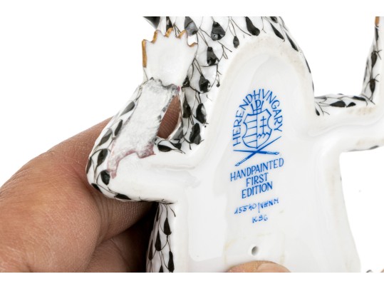 Herend Hand-painted Porcelain Alligator 