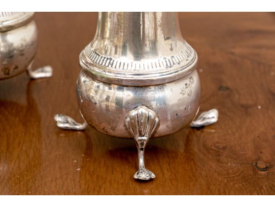 Set Of Four Crown Weight Sterling Salt And Pepper Shakers