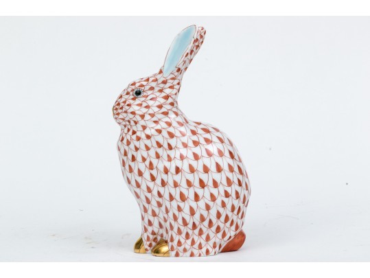 Adorable Herend Hand-painted Porcelain Rabbit