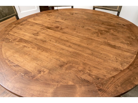 Fantastic Oak Pedestal Table On Faux Stone Pedestal Base