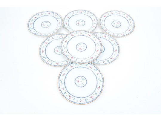 Set Seven Bernadaud Limoges ‘Artois Bleu’ Porcelain Salad Plates