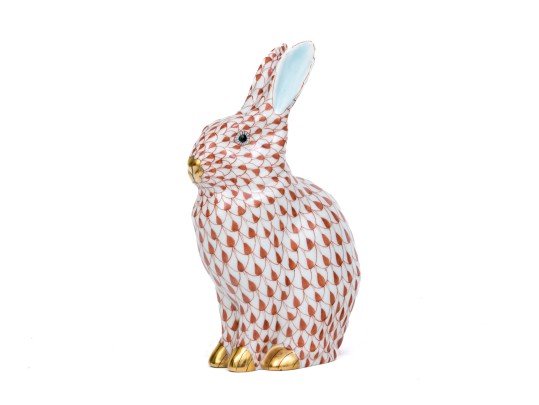 Adorable Herend Hand-painted Porcelain Rabbit