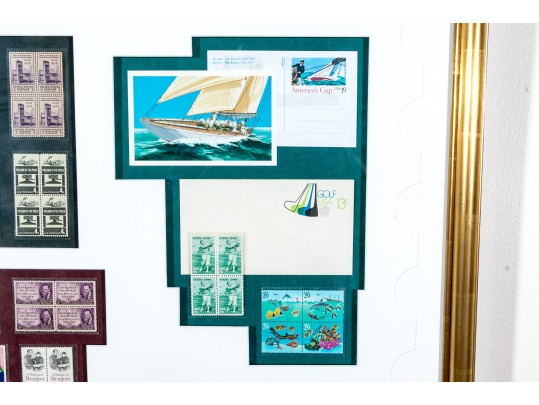US Postal Stamp Set Collection With US Postmaster General Marvin Runyon Inscribed Brass Plaque