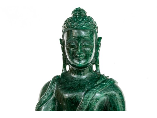 Chinese Carved Stone Seated Buddha, Possibly Aventurine