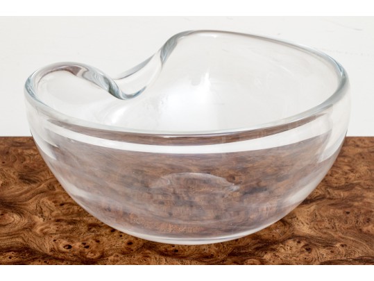 Impressive Glass Thumbprint Bowl In The Manner Of Tiffany & Co. Elsa Peretti