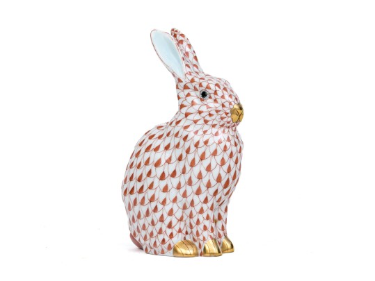 Adorable Herend Hand-painted Porcelain Rabbit