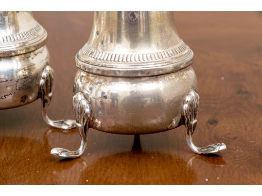 Set Of Four Crown Weight Sterling Salt And Pepper Shakers
