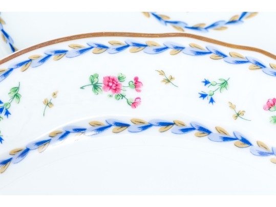 Set Seven Bernadaud Limoges ‘Artois Bleu’ Porcelain Salad Plates