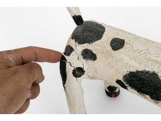 Miguel Rodriguez Carved And Painted Wooden Dog, “Santa Fe Dog's Don't Care”, 1993
