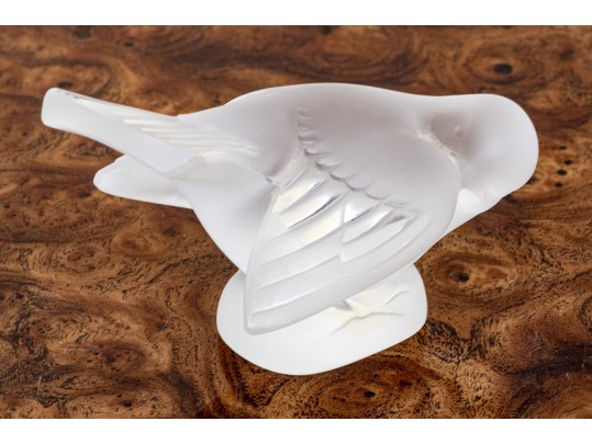 French, Lalique Frosted Crystal Sparrow