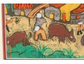 Mixed Media On Paper, Expressionist Figural Village Scene, Probably Vietnamese