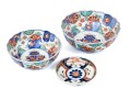 Collection Of Three Asian Imari Porcelain Bowls