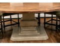 Fantastic Oak Pedestal Table On Faux Stone Pedestal Base