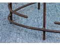 A Beautiful Oval Iron And Thick Glass Cocktail Table