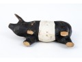 Adorable Folk Style Hand Carved And Painted Wooden Pig