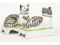 Pair Of Italian Mottahedeh Staffordshire Style Ceramic Cats