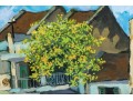 Pham Luan (Vietnamese, B. 1954) Gouache On Paper, Figural Urban Landscape, 1995