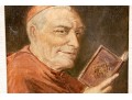 L. Frederic Signed Oil On Canvas, Religious Cardinal Reading