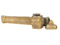 Antique Middle Eastern Brass Inkwell Qalamdan