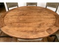 Fantastic Oak Pedestal Table On Faux Stone Pedestal Base