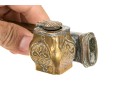 Antique Middle Eastern Brass Inkwell Qalamdan