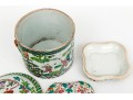 Two Vintage Chinese Enameled Porcelain Lidded Vessels