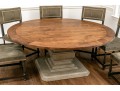 Fantastic Oak Pedestal Table On Faux Stone Pedestal Base
