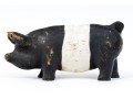 Adorable Folk Style Hand Carved And Painted Wooden Pig