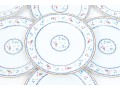 Set Seven Bernadaud Limoges ‘Artois Bleu’ Porcelain Salad Plates