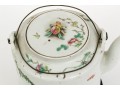 19th C. Chinese Famille Rose Porcelain Lidded Teapot On Wood Stand