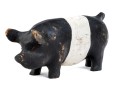 Adorable Folk Style Hand Carved And Painted Wooden Pig