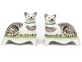 Pair Of Italian Mottahedeh Staffordshire Style Ceramic Cats