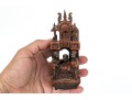 Semi-Antique Chinese Wood Carved Altar Shrine With Seated Official And Attendants