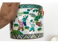 Two Vintage Chinese Enameled Porcelain Lidded Vessels