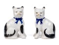 Cute Pair Of Staffordshire Style Ceramic Kittens