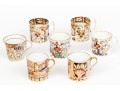 Collection Of Seven Antique English Tea Cups, Including Three Pairs