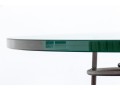 A Beautiful Oval Iron And Thick Glass Cocktail Table